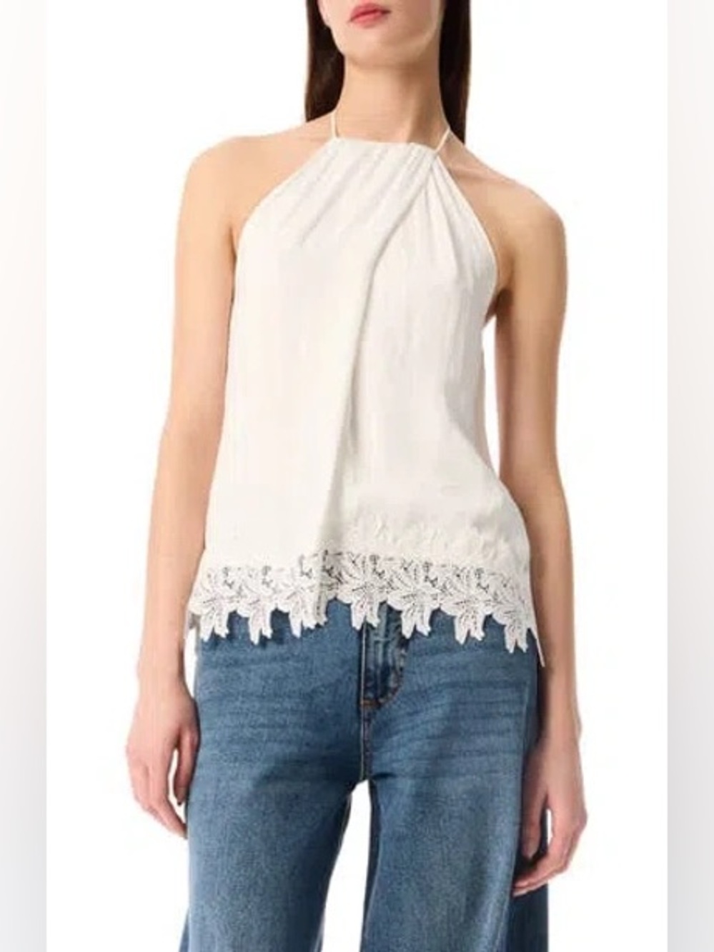 Biarritz Lace Trim Halter Top by Robert Rodriguez NWT